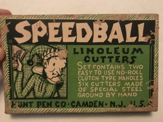 Speedball Linoleum Cutters Vintage 6 Cutters,  Hunt Pen,  Camden