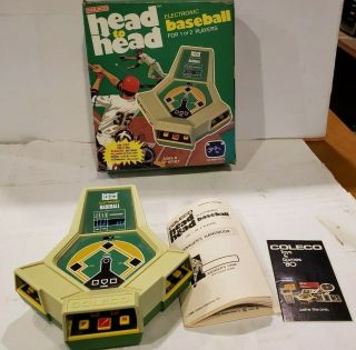 Vintage Coleco Head To Head Baseball Hand Held Game Instructions