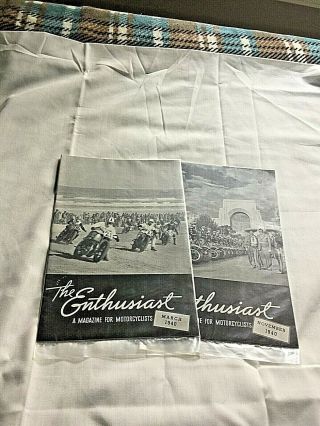 Vintage Motorcycle Magazines / " The Enthusiast " Issues November & March 1940.