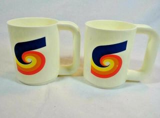 Vintage 1970 ' s Am Pro Line Cup handled mug pair Plastic 2