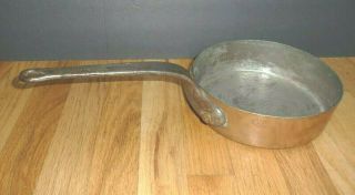 Antique Duparquet D H & M Co Cookware 8 " Heavy Copper Sauté Pan W/ Iron Handle