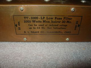 Vintage R.  L.  Drake Tv - 1000 - Lp 52 Ohm Low Pass Filter (below 30 Mhz) Pre - Owned Ok