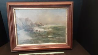 Antique (Oil/Canvas) American Gloucester Seascape; Signed: Lagerberg; c.  1900 O/F 2
