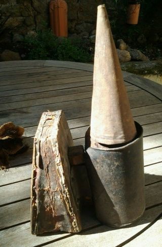 Antique Old Bee Smoker Wood/leather Bellows France Apiary Beekeeping