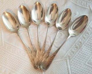 Antique Reed & Barton Sterling Silver Set Of 6 Spoons Engraved Work 149.  6 Gr.