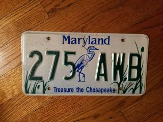 Maryland License Plate Treasure The Chesapeake 275awb Fast 1995 Base