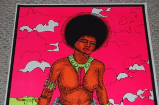 SEEKER ' S MATE Blacklight Poster 1972 OSP Afro Girl Black Power Pride Pantheress 2