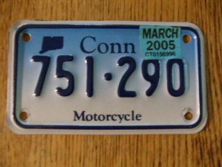 Connecticut Motorcycle Licence Plate 2005