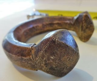 Antique African Tribal Bronze Metal Bracelet Anklet Currency: Slave Manilla,  1800