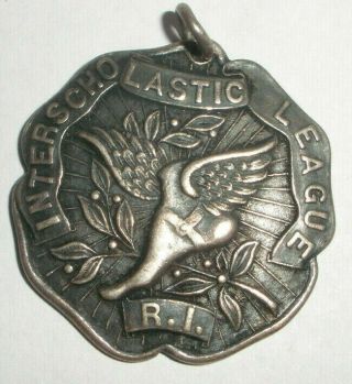Antique Track & Field Rhode Island Interscholastic League Sterling Silver Medal