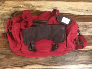 Vintage Red Marlboro Duffle Travel Bag With Name Tag