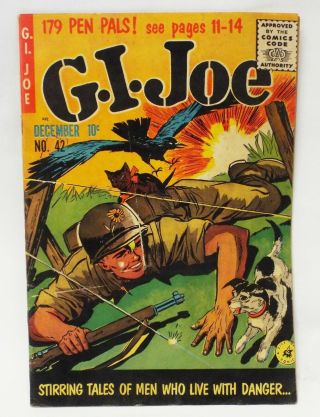 Vintage December 1955 G.  I.  Joe Vol.  5 No.  42 Comic Book 10 Cent Comic Ziff - Davis