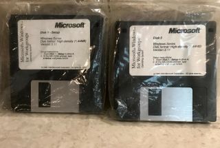 Vintage Authentic Windows 3.  11 Set Up Disks - Complete Set Of 8 3.  5” Floppy Disks