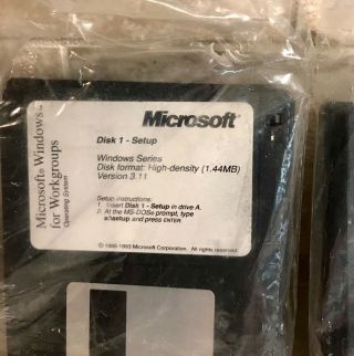 Vintage Authentic Windows 3.  11 Set up Disks - Complete Set of 8 3.  5” Floppy Disks 2