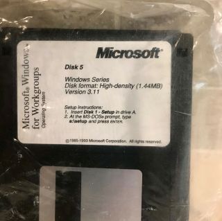 Vintage Authentic Windows 3.  11 Set up Disks - Complete Set of 8 3.  5” Floppy Disks 3