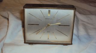 Antique Vintage Swiss Tiffany & Co Brass 8 Day Concord Alarm Desk Clock Runs