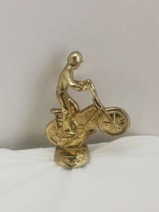 Vintage Metal Trophy Topper Of Male Muscle Bike Rider,  Banana Bmx Pop A Wheelie