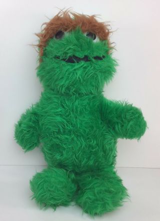Vintage 1981 Sesame Street Oscar The Grouch 14 Inch Stuffed Doll Knickerbocker