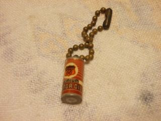 Vintage Advertising Miniature Phillips 66 Motor Oil Can Key Chain