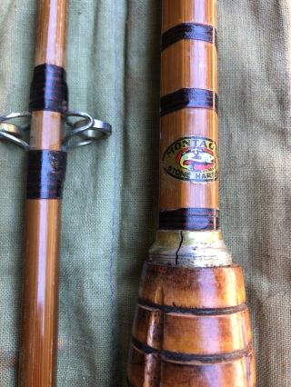 Vintage Montague Stone Harbor Bamboo Fishing Rod 2 Pc 74”