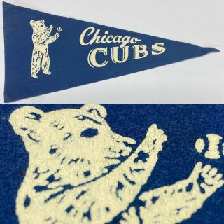 1960’s Chicago Cubs Illinois Baseball Mini Pennant Flag 4x9 Wrigley Field