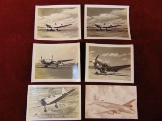 5 Aircraft Photos,  Postcard Td2c - 1 P38 Fairchild Pt - 23 Curtiss P40 Braniff Dc6
