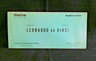 Italiia Italian Line Ship Leonardo Da Vinci Deck Plans & Interior Photos 1973