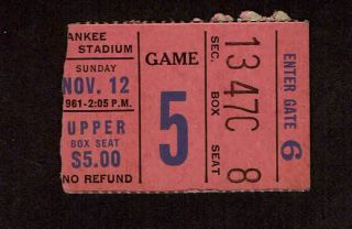 1961 York Giants Vs Philadelphia Eagles Ticket Stub