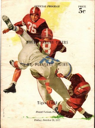 1955 Mount Vernon Tigers (texas) High School Football Program Don Meredith
