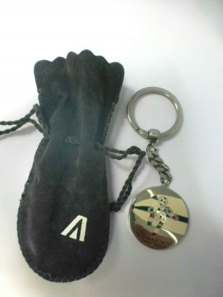 Vintage Italy 1990 World Cup Alitalia Official Keychain Keyring Velvet Pouch