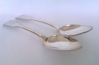 Rare Solid Silver Fiddle Pattern William Iv Exeter Table Spoons 1834
