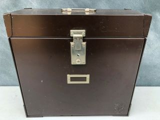 Vintage Industrial Steel Metal File Case Document Lock Box - Expandable