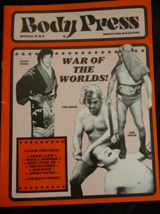 Detroit Body Press Wrestling Program 1970s Sheik Baba Tsuruta Rocky Abdullah
