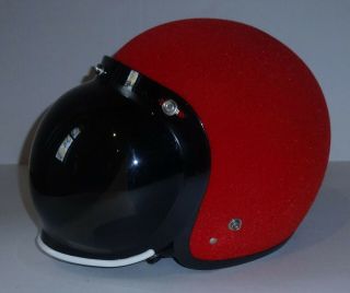 Vintage Asc Fury 400 Helmet Custom Red Velvet Cover Sz M Medium