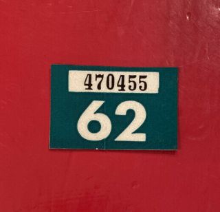 1962 Washington Passenger Vehicle License Plate Tag.  Pass Wa