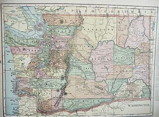 Antique 1903 Cram ' s World Atlas / History Book 3