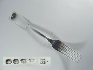 Antique Georgian 1819 Sterling Silver Dinner Fork Fiddle Back William Eley Fearn
