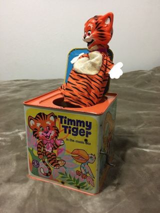 Vintage 1968 Mattel Timmy Tiger In The Music Box Jack In The Box Classic - As/is