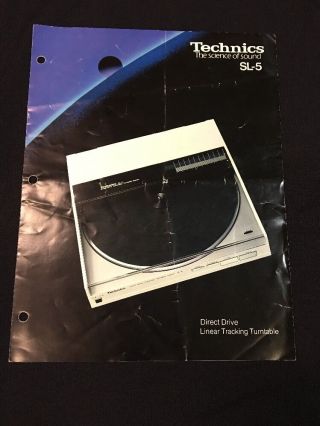 Technics Sl - 5 Turntable Vintage Color Brochure Sl5