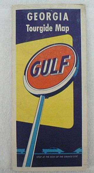 Gulf Oil Company Georgia State Road Map 1950s