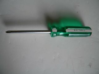 Vintage S - K Usa 73002 Phillips 2 Green Acrylic Handle Screwdriver 7 - 3/4 "
