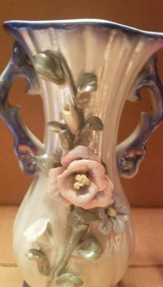 Vintage Ceramic Vase Hand Painted Flower - China