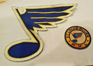 2 Vtg Nhl Hockey St Louis Blues Jersey Patch Crest Large 11 " Blue White