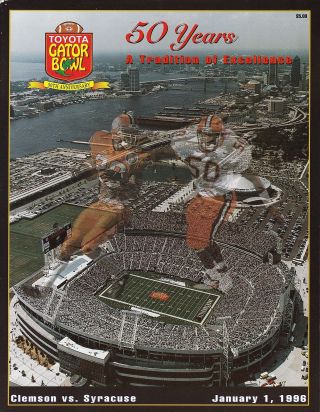 Clemson Vs Syracuse 1996 Gator Bowl College Football Program