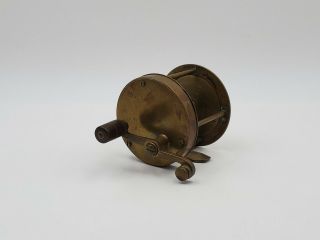 Antique Old Brass Fishing Reel 3 " Tall