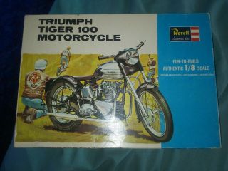 1964 Revell Triumph Tiger 100 Vintage Plastic Model Kit