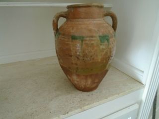 Antique 19th Century Terracotta French General Use Pot With Manganese Glaze