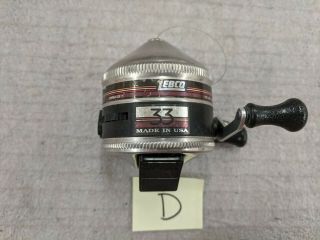 Vintage Zebco 33 Spincast Fishing Reel,  Made In Usa Great D