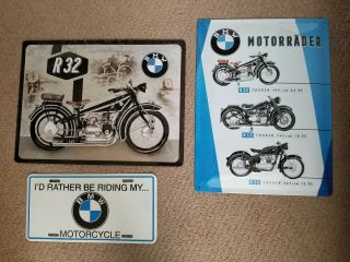 Set Of Three Bmw Motorcycle Signs