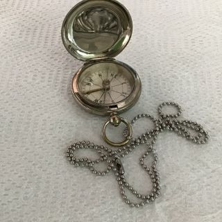 Vintage Pocket Compass Short & Mason London 32 W/chain Military?